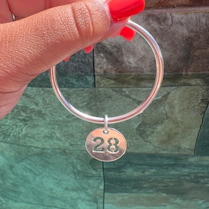 Zahlenarmreif - Charm-Armreif - 10 Mikron versilbert