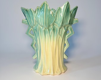 Vintage 1955 Mccoy Petal Celery Vase- Flower Form Pottery- Ivory