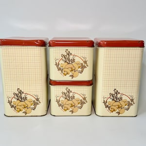 【4個】70's U.S.A vintage TIN缶 キャニスター ティン 70s Tin Canister - Etsy