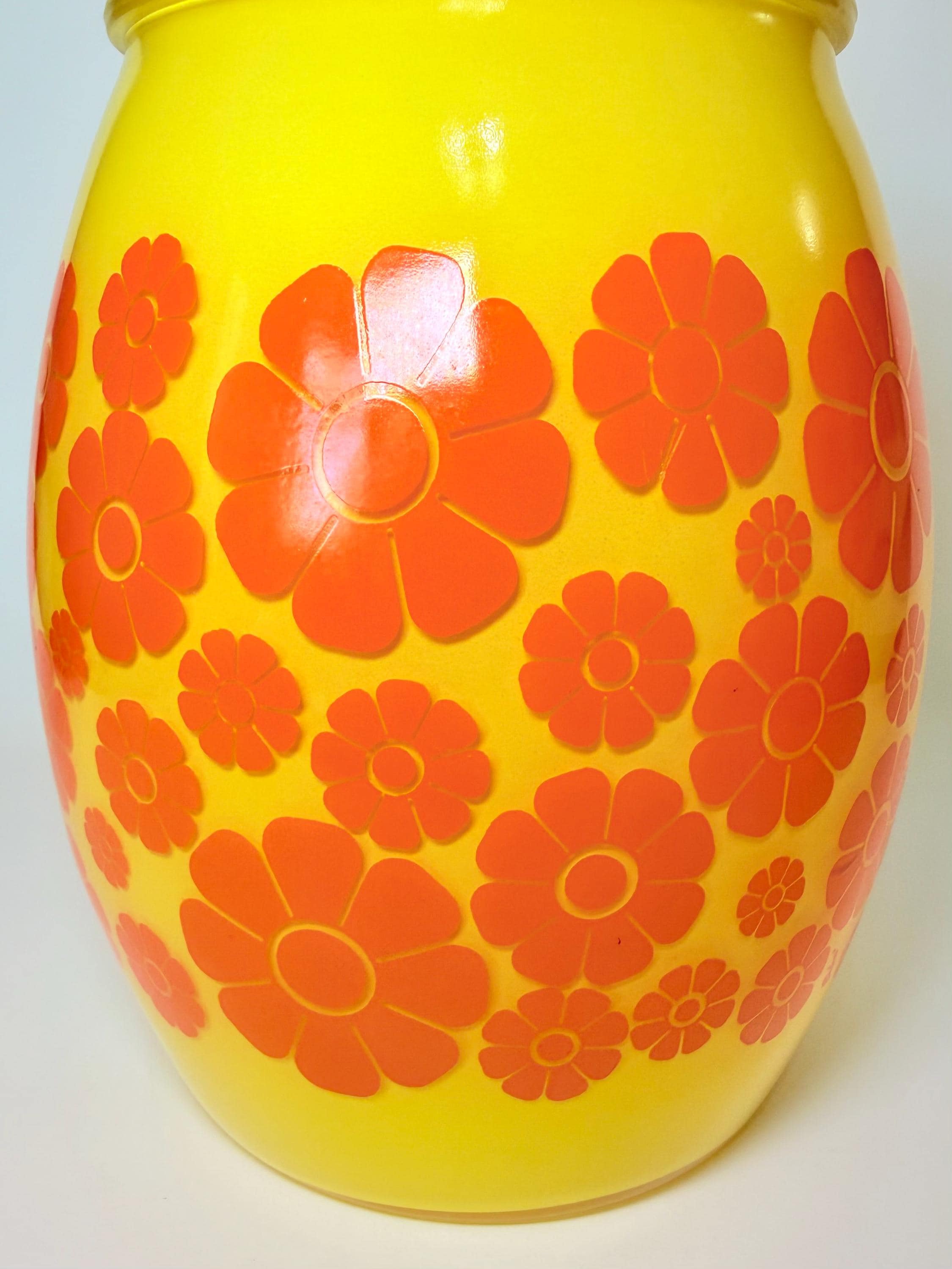 Vintage 1960s Bartlett Collins Retro Flower Power Glass Cookie