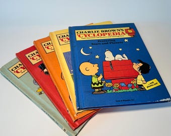 Vintage Charlie Brown Encyclopedia Book Series Charles Schultz