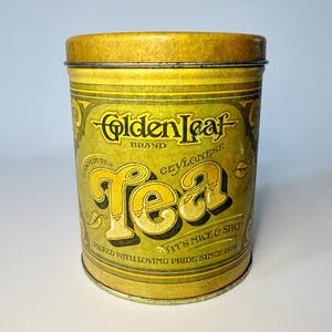 Golden Leaf Tea Tin - Etsy