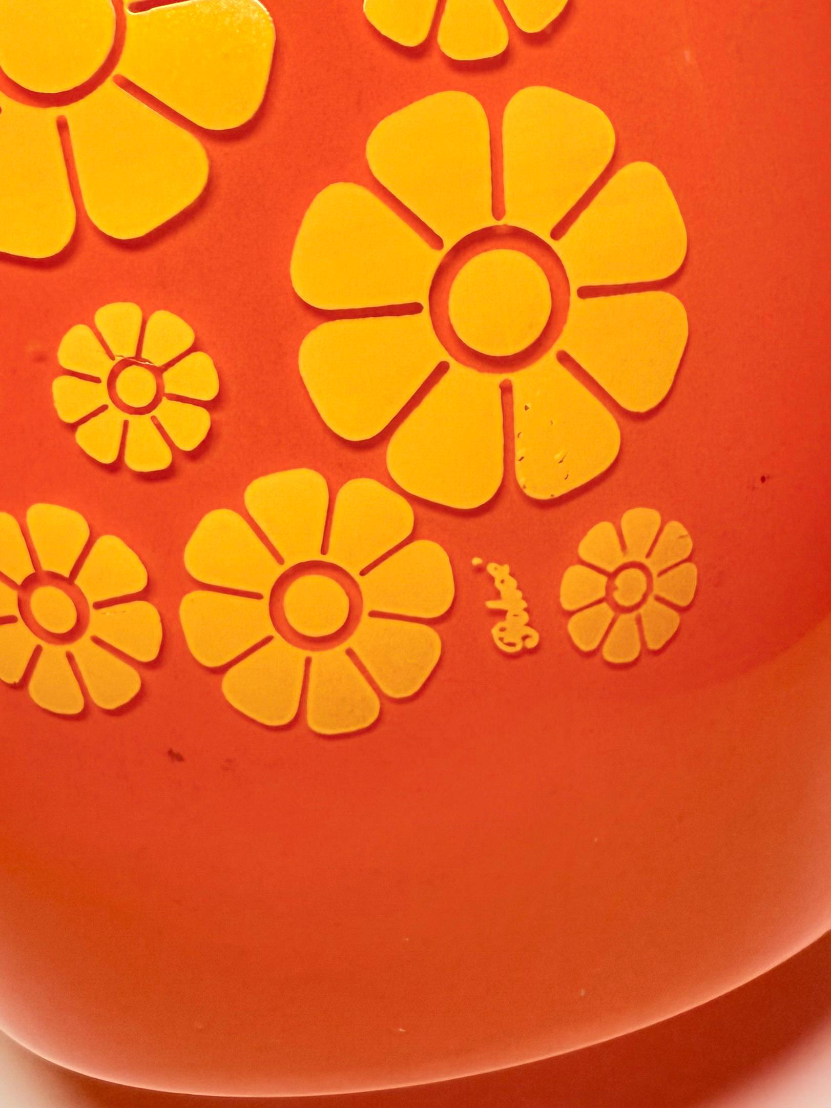 Vintage 1960s Bartlett Collins Retro Flower Power Glass Cookie