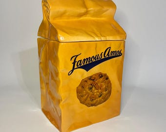 Vintage Famous Amos Brown Bag Cookie Jar- by Treasure Craft
