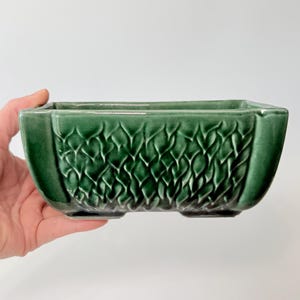 Vintage 1960s Hull Pottery Jade Green Flower Dish Planter #76- Rectangle Window Box Style- Mid Century Imperial Line For Florists