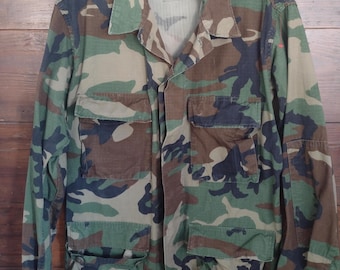 Army Camo Shirt Jacket new vintage utilitarian men's size M-L