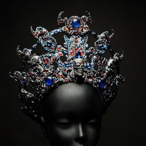 Ethnic DECORATIVE SILVER Crown KOKOSHNIK Handmade