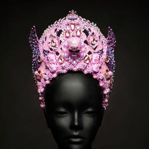 Ethnic Decorative PINK CROWN KOKOSHNIK Handmade