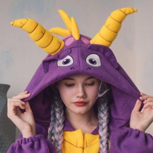 Custom purple dragon kigurumi (adult onesie, pajama)