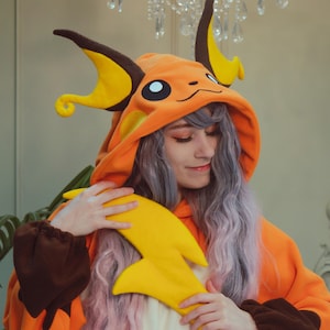 Custom Orange Electric mouse kigurumi (adult onesie, pajama)