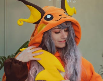 Custom Orange Electric mouse kigurumi (adult onesie, pajama)