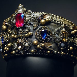 Ethnic Decorative GOLD CROWN KOKOSHNIK Handmade