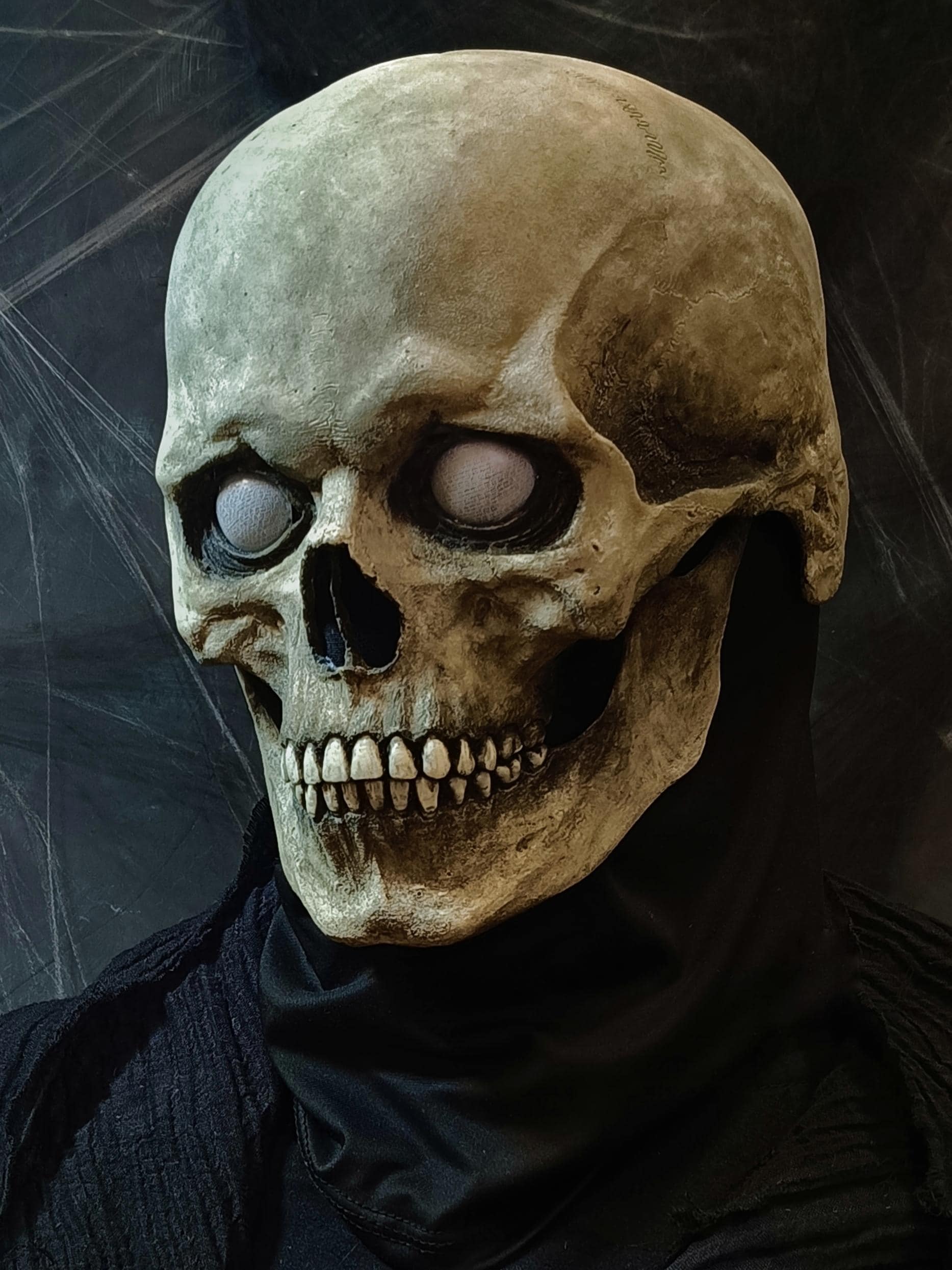 Full Skull Mask/Helmet With Movable Jaw/Blind Eyes