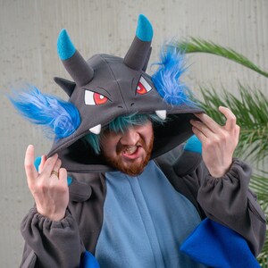 Custom Gray Mega Dragon kigurumi (adult onesie, pajama)
