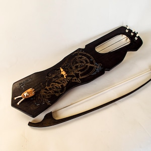 Talharpa SCANDI SKALD,  Jouhikko,  tagelharp, 3 string tagelharpa, bowed lyre, medieval music, viking violin