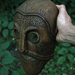Viking Celtic Mask / Carved Wooden Mask - Etsy