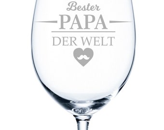 Weinglas mit Gravur - Bester Papa der Welt - Geschenke für Männer - zum Vatertag - Vatertagsgeschenk - Geburtstagsgeschenk