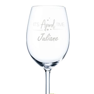 Personalisiertes Weinglas mit Gravur - It's Aperol Time - Personalisiert mit Namen - Geschenk für Frauen & Männer - Geschenkidee Geburtstag