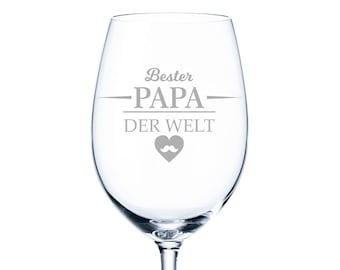 Weinglas mit Gravur - Bester Papa der Welt - Geschenke für Männer - zum Vatertag - Vatertagsgeschenk - Geburtstagsgeschenk