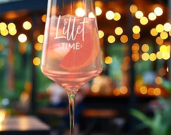 Weinglas mit Gravur / UV-Druck - Lillet Time - mit Spruch - für Lillet Liebhaber - Geschenk  zum Geburtstag - Puccini - Daily