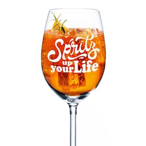 Aperol Spritz Glas mit Gravur - Spritz up your Life - Aperol Geschenk - Geschenk für Aperol Liebhaber