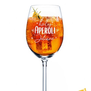 Personalisiertes Aperol Spritz Glas mit Name & Holy Aperoli Gravur - Top Aperol Geschenk - Geschenk für Frauen, Freundin