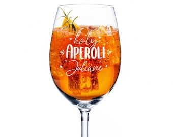 Personalisiertes Aperol Spritz Glas mit Name & Holy Aperoli Gravur - Top Aperol Geschenk - Geschenk für Frauen, Freundin