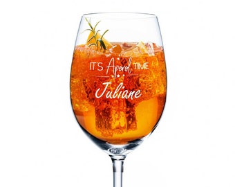 Personalisiertes Aperol Spritz Glas mit Gravur - It&#39;s Aperol Time - Aperol Geschenk - Geschenk für Aperol Liebhaber