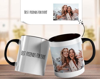 Personalized mug with photo and text - food safe - photo mug, advertising mug or company mug with logo - gifts for women & men