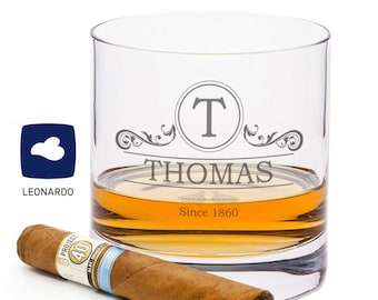 Whiskyglas mit Gravur - Ornament - Personalisiert mit Name - Graviertes Whisky Glas - Personalisierte Geschenke für Männer zum Geburtstag