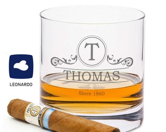 Vaso de whisky grabado - adorno - personalizado con nombre - vaso de whisky grabado - regalos de cumpleaños personalizados para hombres