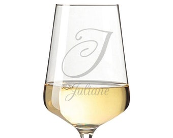 Personalisiertes Weinglas mit Gravur - Buchstabe - Mit Initial & Name - Personalisierte Geschenke Frauen und Männer - Geschenkidee