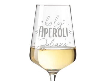 Personalisiertes Weinglas mit Gravur - Holy Aperoli - Personalisiert mit Namen - Geschenk für Frauen & Männer - Geschenkidee zum Geburtstag