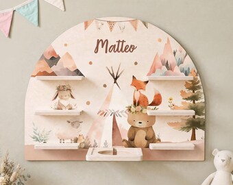 Toniebox Regal - Camping - personalisiert mit Name - Tonieregal - Geschenk Kinder - Tonie Regal - Kinderzimmer - Tonieboxregal - Wandregal