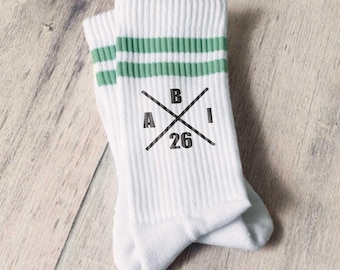 Gepersonaliseerde tennissokken - afstudeerkruis - met jaartal - school - tennissokken - afstudeercadeau - schoolverlatingscertificaat - student