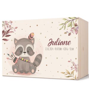 Gepersonaliseerde babyherinneringsdoos - Houten doos met naam en datum - Geboortecadeau voor jongens en meisjes - Gepersonaliseerde doopcadeaus