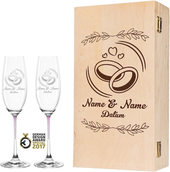 Copas De Vino Grabadas Leonardo Puccini - Regalo Personalizado, Cristal TEQTON Resistente, 460 Ml
