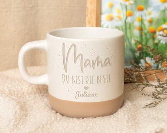 Tazza in gres con incisione - Mamma, sei la migliore - Personalizzata con nome - con incisione - Regalo per la mamma per la festa della mamma e il compleanno