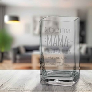 Personalisierte Blumenvase Glück ist eine Mama Personalisiert mit Namen Modern Design Vase Personalisierte Geschenke für Frauen Bild 3