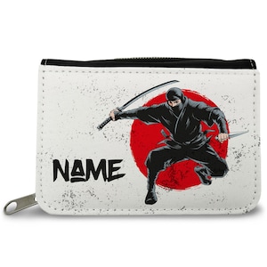 Cartera impresa personalizada - Diseño Ninja - para niños que empiezan el colegio - regalo de cumpleaños para niños - regalo de cumpleaños