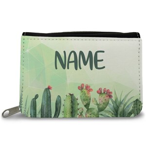 Cartera impresa personalizada - diseño cactus - plantas - para niños que empiezan el colegio - regalo de cumpleaños - regalo de cumpleaños