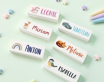 Eraser with name - Personalized for school enrollment - School - Back to school gift for students - School cone - Eraser for the start of school