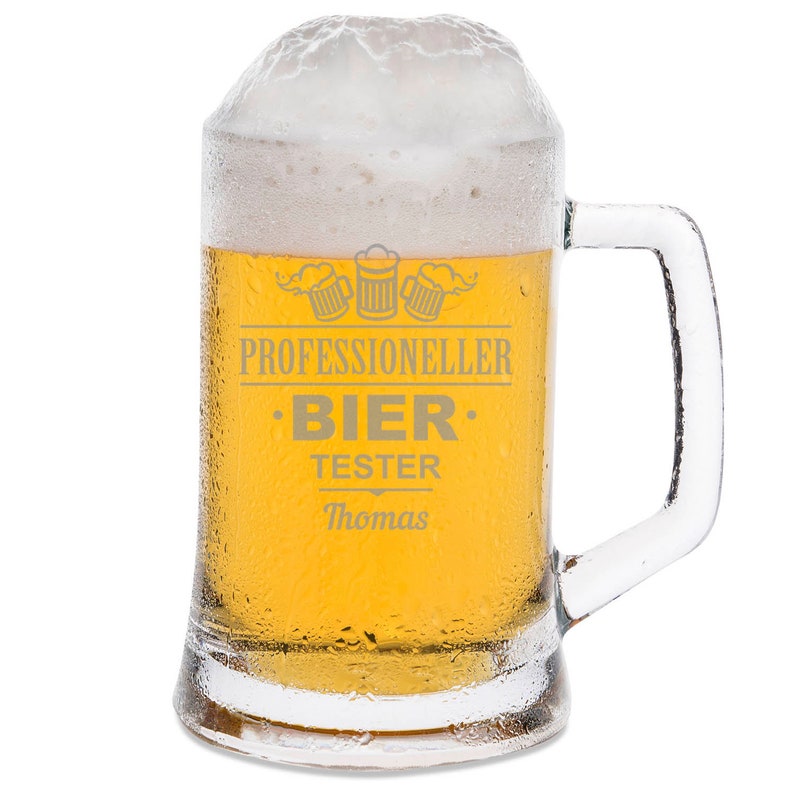 Personalisierter Bierkrug mit Gravur Professioneller Biertester Geschenke für Männer Vatertagsgeschenk Geburtstagsgeschenk Bild 3