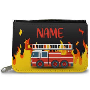 Personalisierte Geldbörse mit Name – Feuerwehr Design – Geschenk zur Einschulung & Geburtstag – Taufgeschenke Kinder Jungen Mädchen