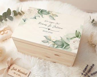 Scatola ricordo personalizzata - Amore per il matrimonio - Nomi e data - Regalo di nozze - Scatola ricordo per sposi - Regalo di nozze