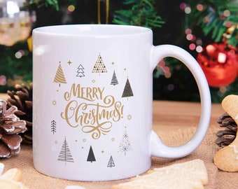 Mug with Christmas motif - Christmas trees design - gift for friends & family - Christmas - Christmas gift - for her / him