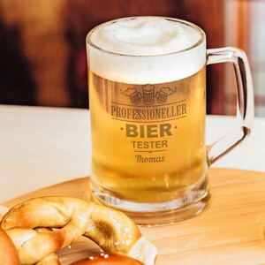 Personalisierter Bierkrug mit Gravur Professioneller Biertester Geschenke für Männer Vatertagsgeschenk Geburtstagsgeschenk Bild 2