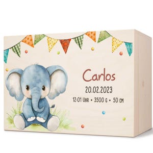 Baby herinneringsdoos – houten doos gepersonaliseerd met naam – gepersonaliseerde doopcadeaus – cadeau voor de geboorte van meisje & jongen