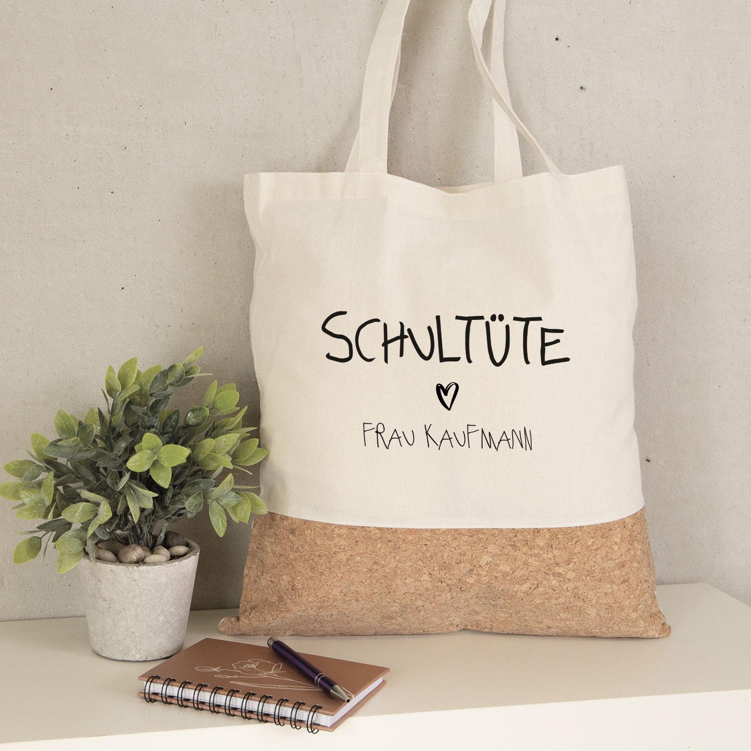 Shirtracer Baumwolltasche – 'Danke Für Die Schöne Kitazeit' Motiv, Boho Regenbogen, 42x38 Cm