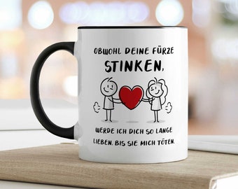Tasse mit Spruch - Deine Fürze stinken - Lustiges Geschenk für Freunde - Geschenk für Frauen und Männer - für Sie & Ihn - für Paare